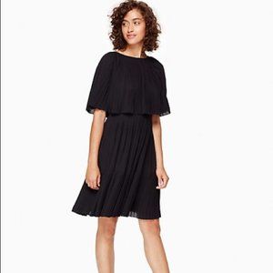 Kate Spade Black Pleated Cape Dress NWT